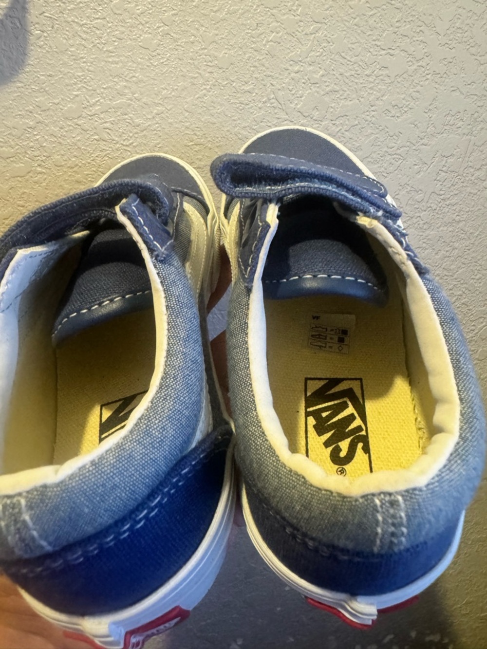 Vans Kids Blue Canvas Velcro Sneakers - Picture 5 of 6